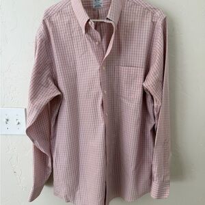 Brooks Brothers Men's Pink Checkered Shirt